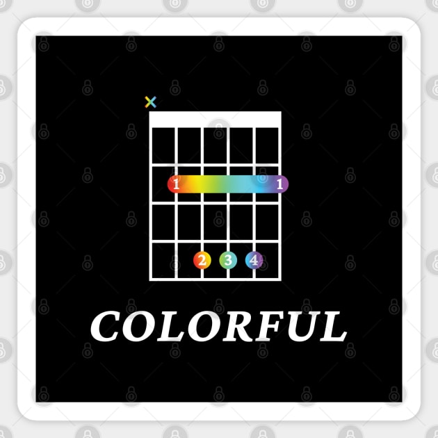 B Colorful B Guitar Chord Tab Dark Theme Sticker by nightsworthy